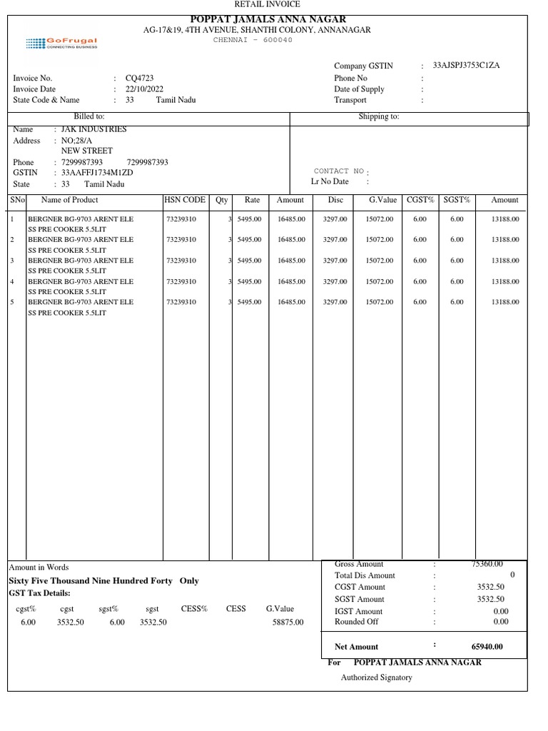 Poppat Jamals Anna Nagar Sixty Five Thousand Nine Hundred Forty Only PDF Governance Trade
