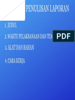 Format Penulisan Lapporan