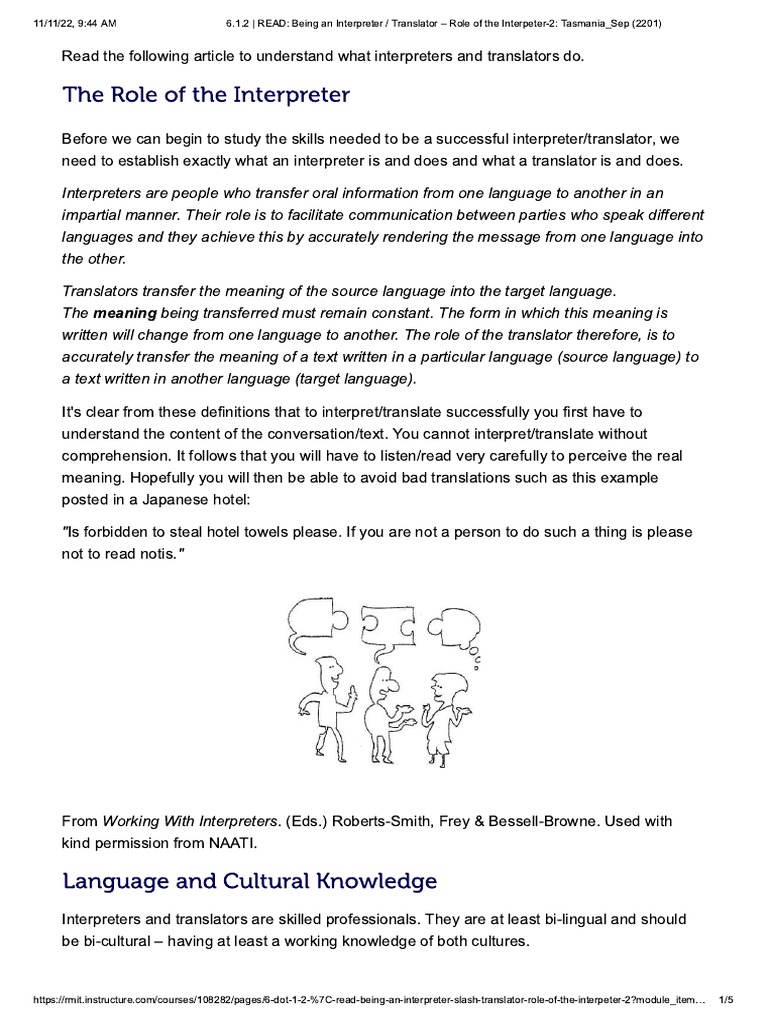 The Role of the Interpreter PDF