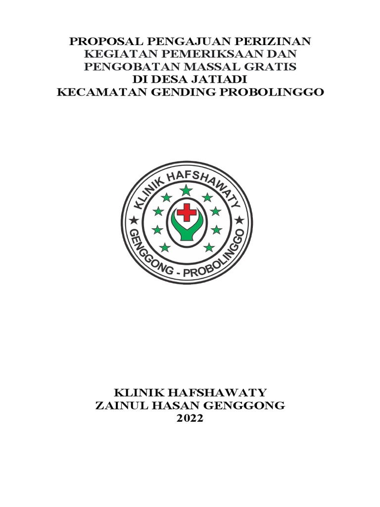Proposal Kegiatan Bakti Sosial Pengobatan Massal Gratis 2022 PDF