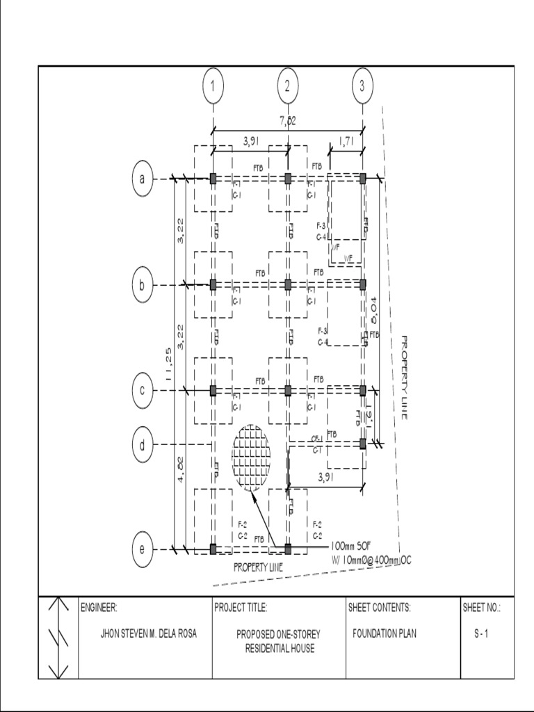 Foundation Plan for 2-Storey House | PDF