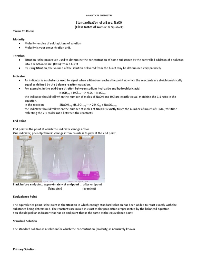 Titration Notes PDF