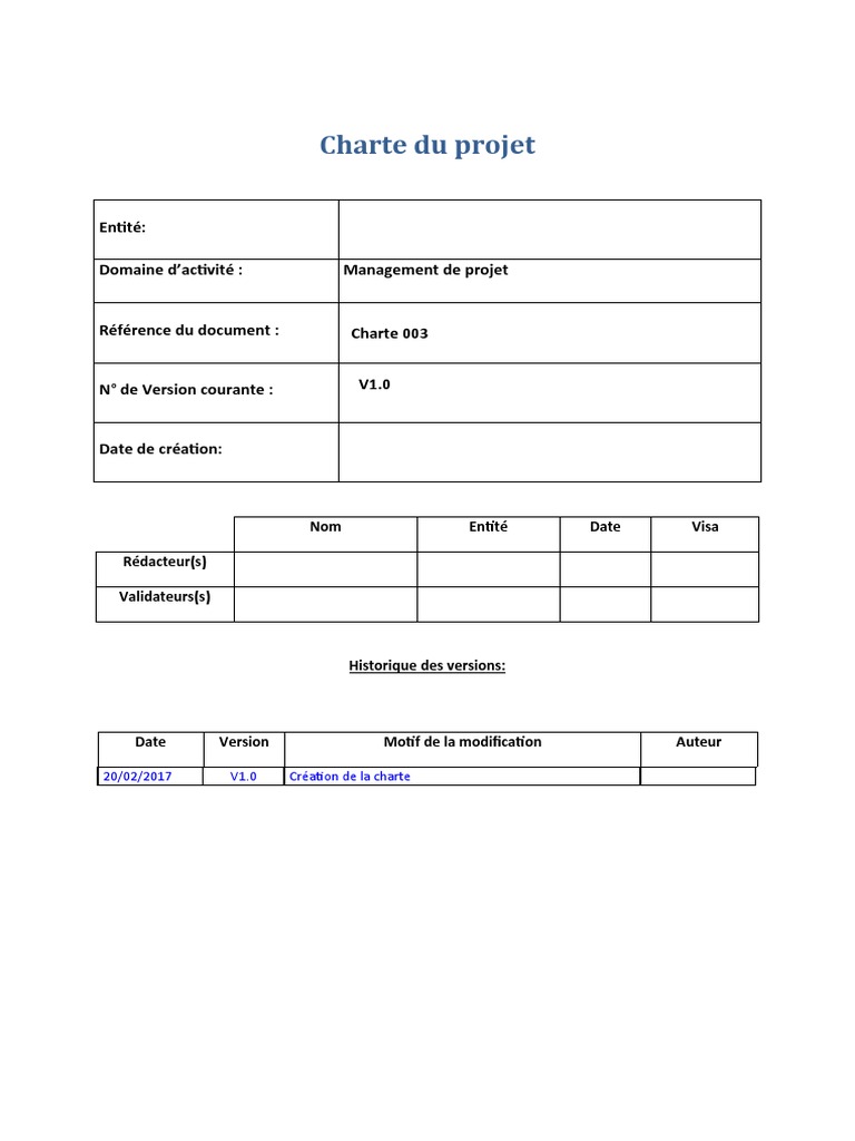 Charte Du Projet | PDF