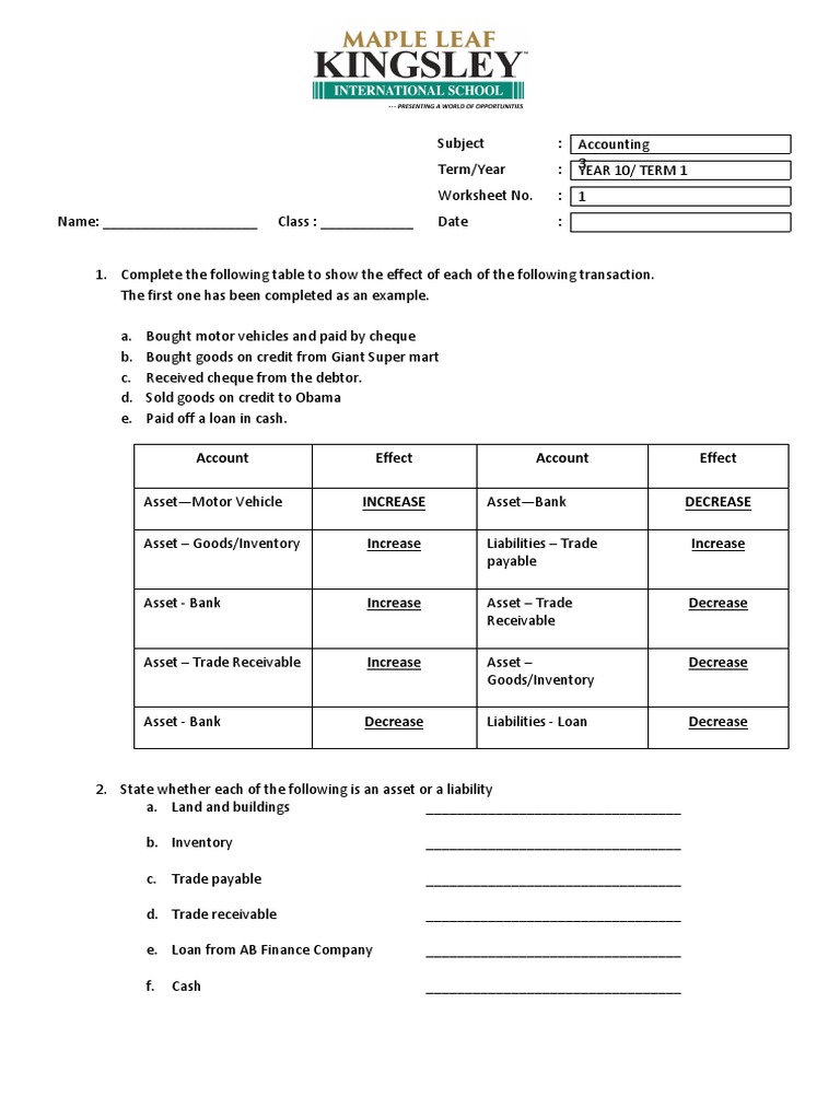 accounting chapter 1 homework answers