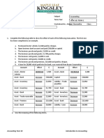 Accounting Introduction Worksheet