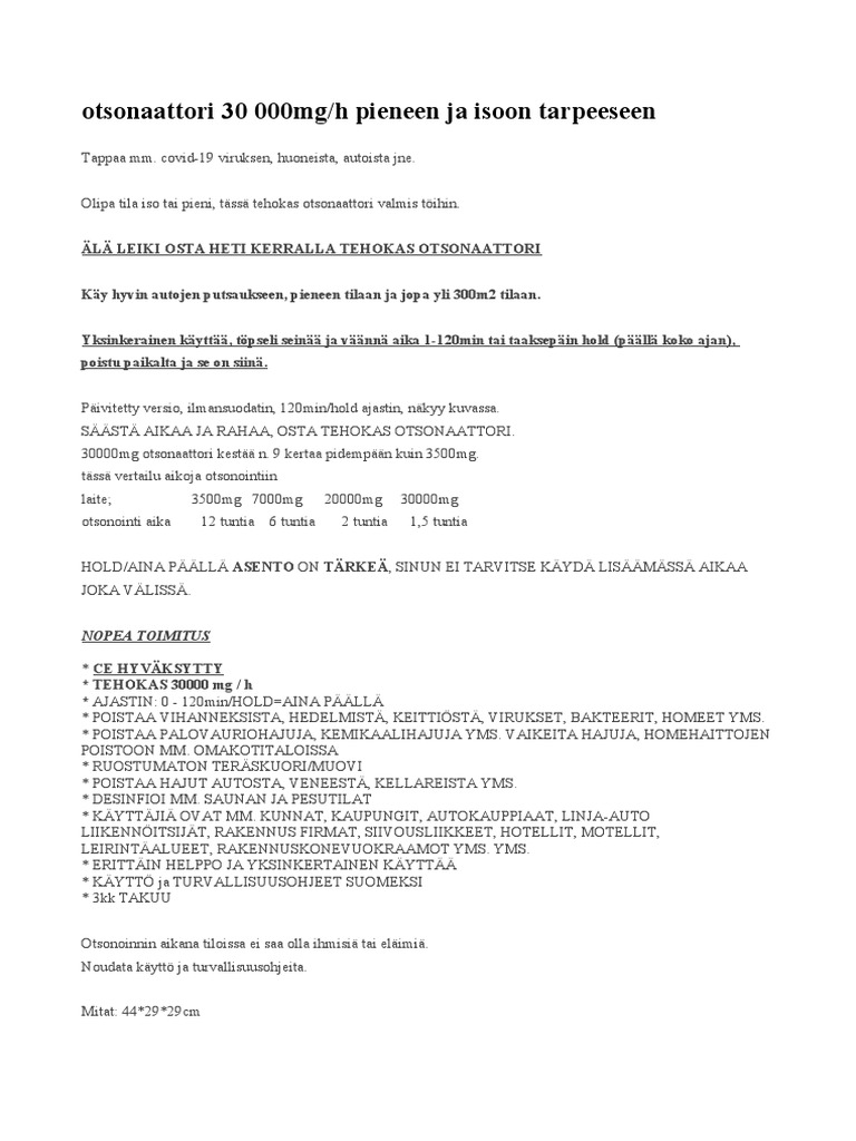 Ionisointilaite Ohjeet PDF