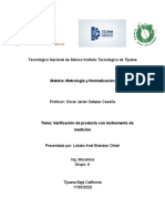 Verificacion de Producto Con Instrumento de Medicion