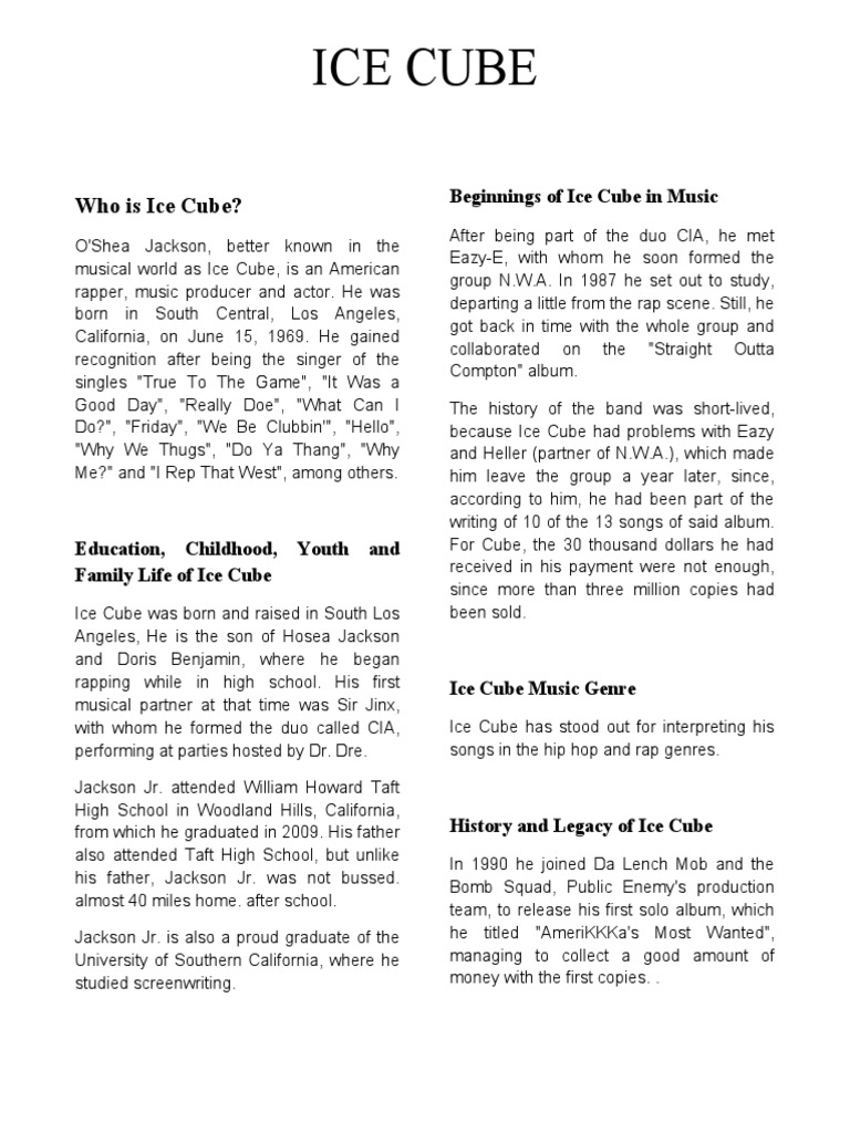 ICE CUBE BIOGRAPHY Terminado PDF