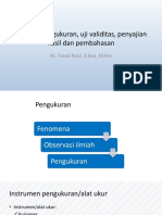 Metode Pengambilan Data, Uji Validitas, Penyajian