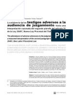 Revista - LA ASISTENCIA DE LOS TESTIGOS ADVERSOS A LA AUDIENCIA DE JUZGAMIENTO - RECOBA Y SALAZAR