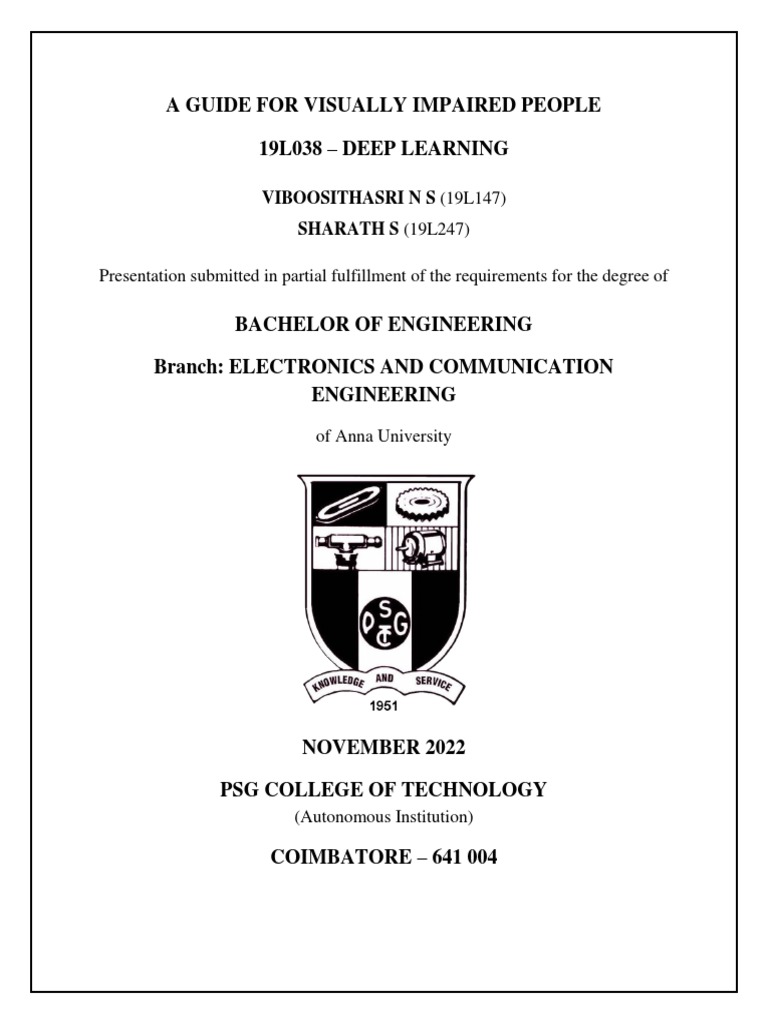 Deep Learning for Visually Impaired Navigation | PDF | Deep Learning ...