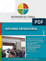 Informe Defensorial Sobre La Vulneracion de Derechos Humanos en Los Sucesos Del 23 de Agosto de 2013 en El Centro de Rehabilitacion Palmasola
