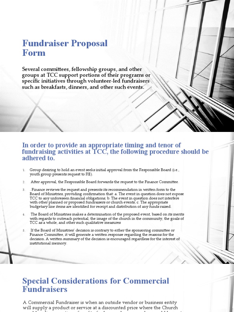 Fundraiser Proposal Form PDF Fundraising Sales