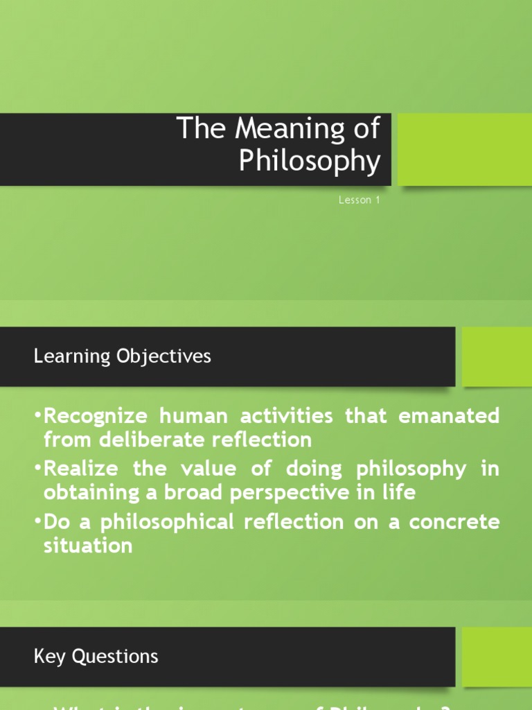 The Meaning of Philosophy PDF Epistemology Reason