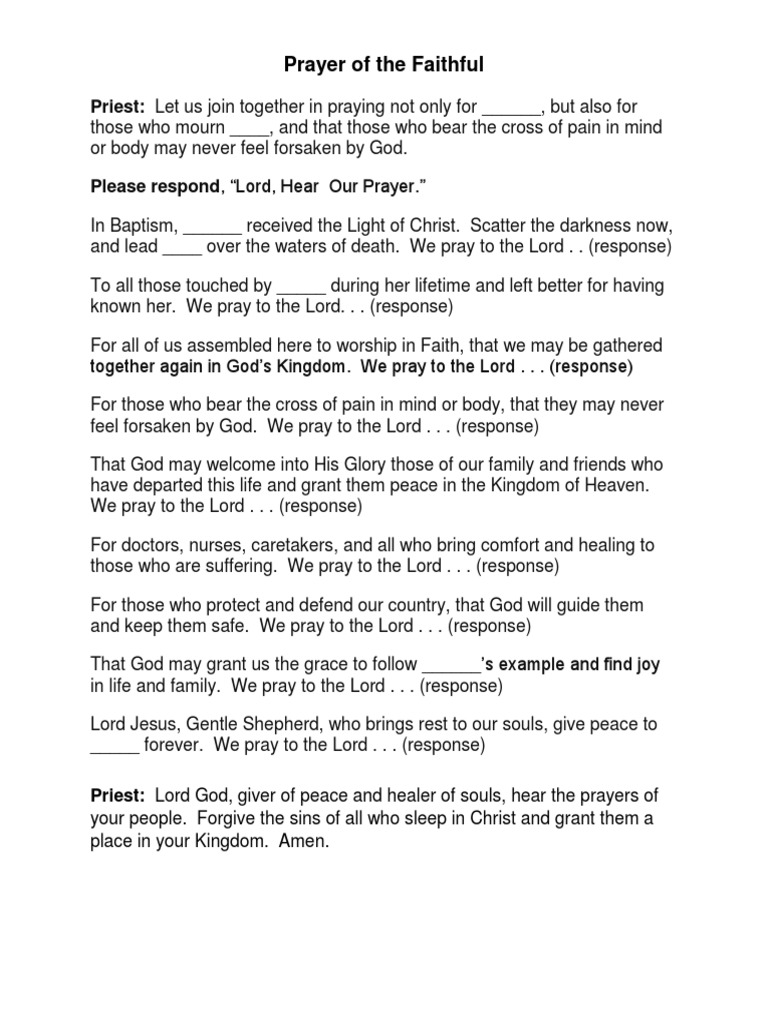 Prayer of The Faithful Samples PDF Prayer Faith Healing