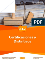 3.1.2 Certificaciones y Distintivos