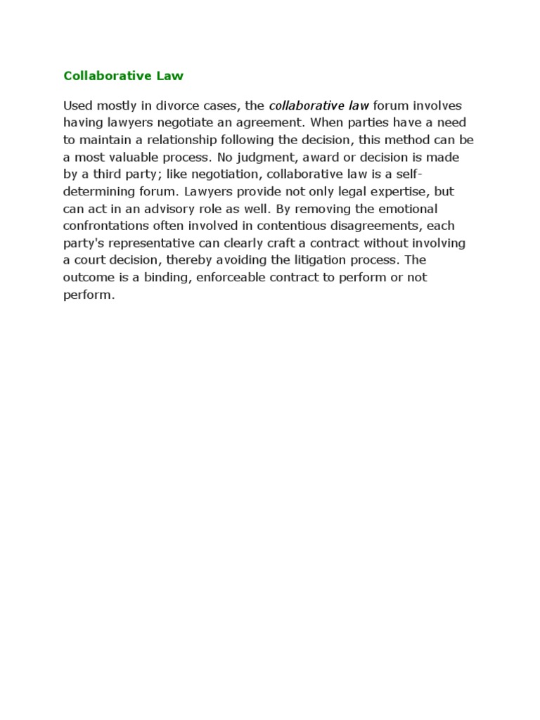 Collaborative Law | PDF | Law