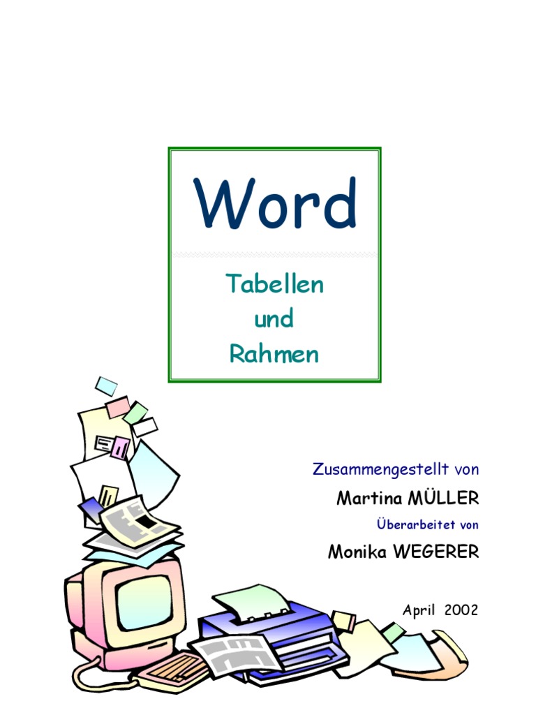 Lehrerweb At Word Tabellen Und Rahmen Gestalten