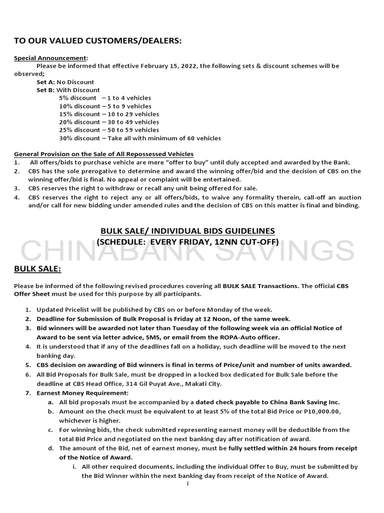 CBS Vehicles List | PDF | Cheque | Auction