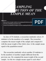 Sampling Distribution of The Sample Mean