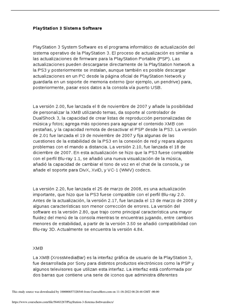 Software del Sistema PlayStation 3 | PDF | Playstation 3 | Plataformas ...