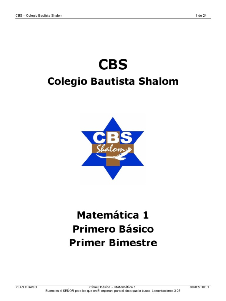 Primer plan de estudios de matemáticas para primer grado básico | PDF ...