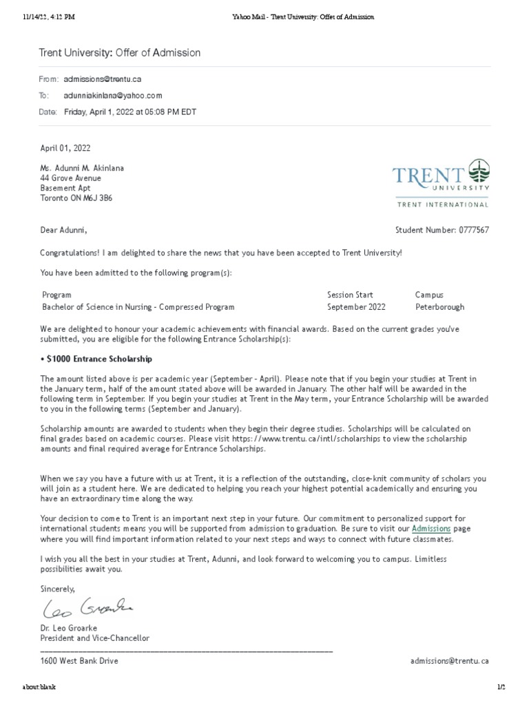 yahoo-mail-trent-university-offer-of-admission-pdf-higher