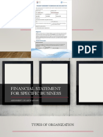 Financial Statement For Specific Business