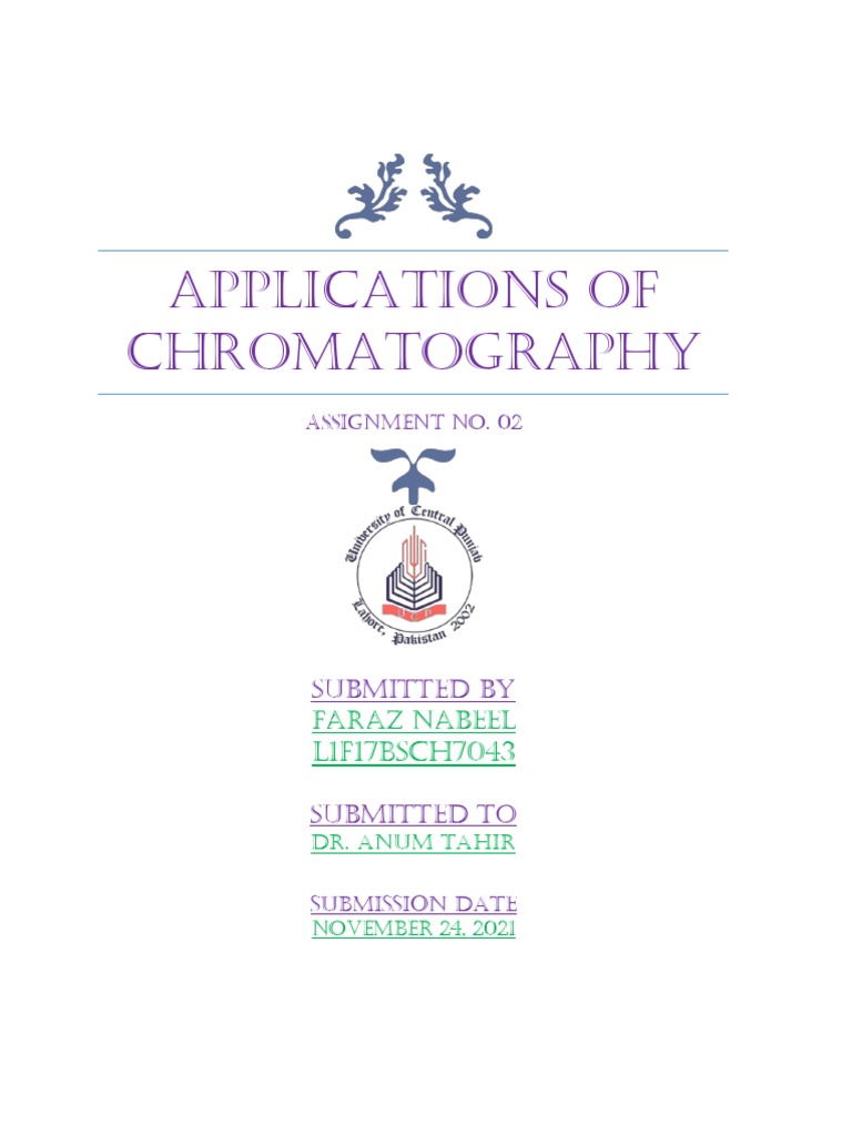 A2 Applications of Chromatography PDF Chromatography Gas