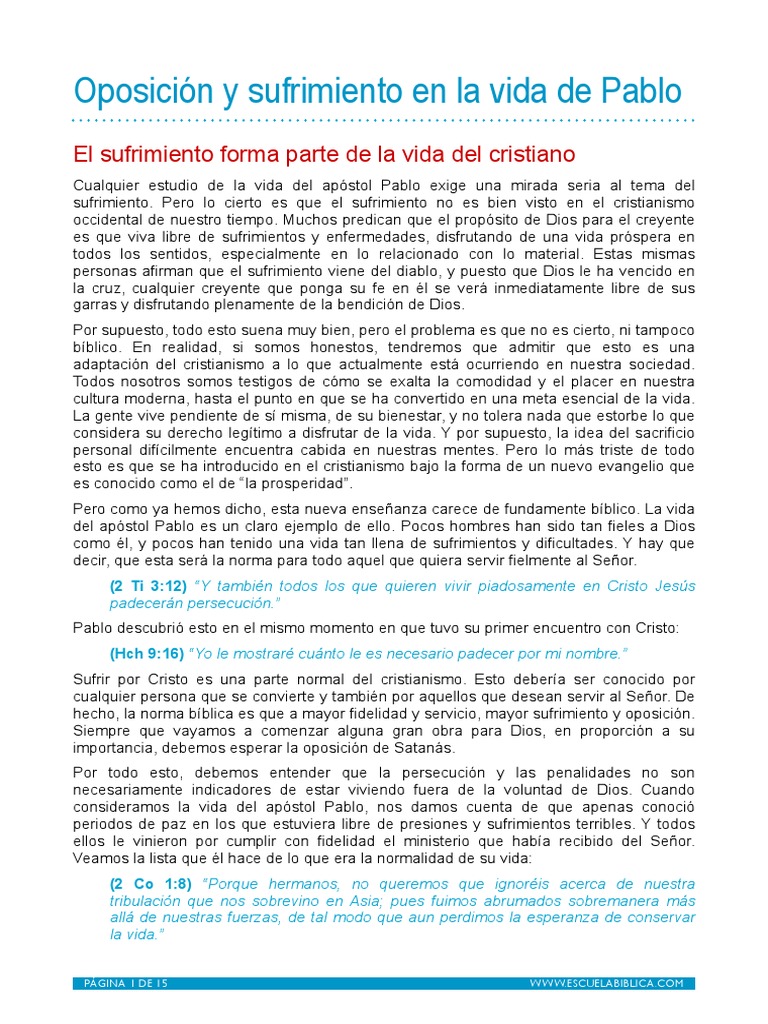 Sufrimientos y vida de Pablo apóstol | PDF | Pablo el apóstol | Bernabé