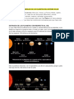Características Generales de Los Planetas Del Sistema Solar