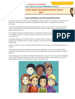 D4 A1 FICHA Leemos Un Texto ¿Cómo Surgió La Diversidad Cultural en Nuestro País