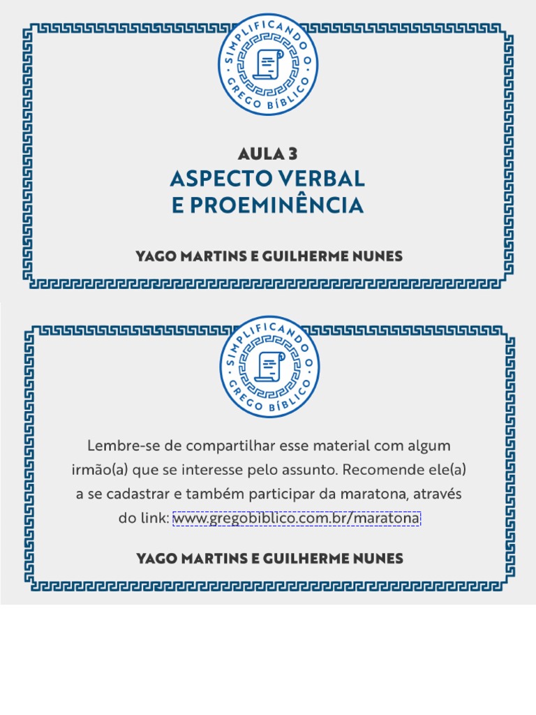 Aula 03 Aspecto Verbal e Proeminencia | PDF | Linguística