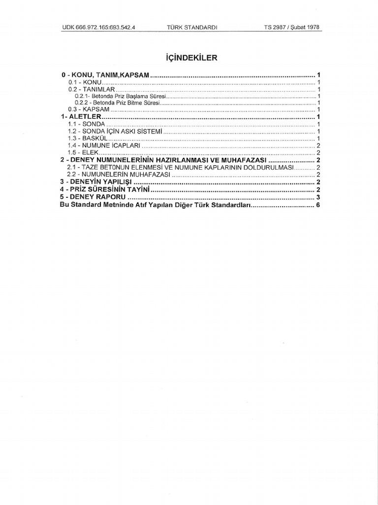 Ts 2987 Şubat 1978 Betonda Pri̇z Süresi̇ni̇n Tayi̇ni̇ | PDF