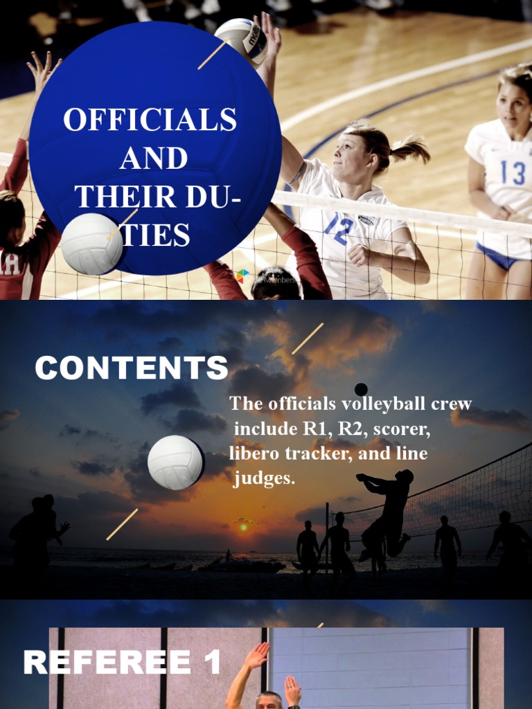 Officials and Their Duties Volleyball PDF Referee Volleyball