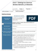 (AAB01) Cuestionario 1 - Distinga Los Diversos Aportes Sobre El Término Derecho y El Derecho Como Ciencia. - INTRODUCCION AL DERECHO