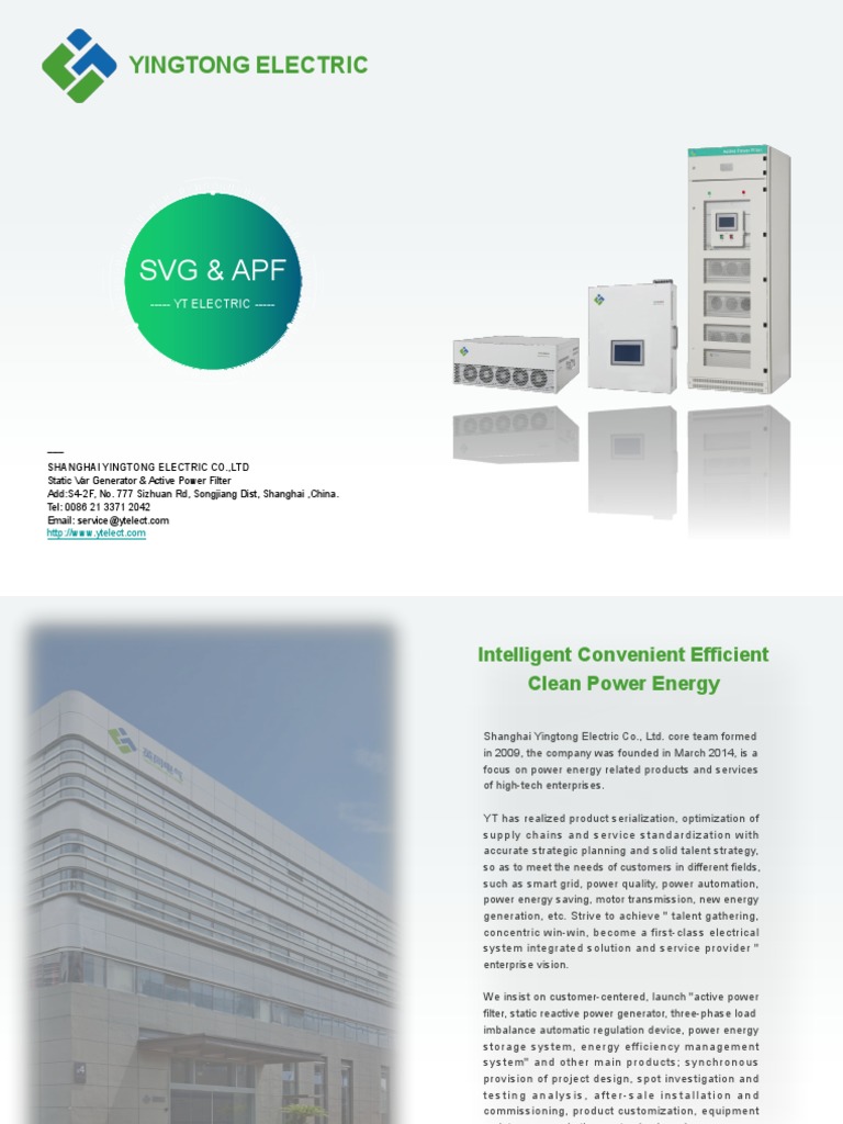 Yingtong Electric: APF & SVG Solutions | PDF | Power Inverter | Ac Power