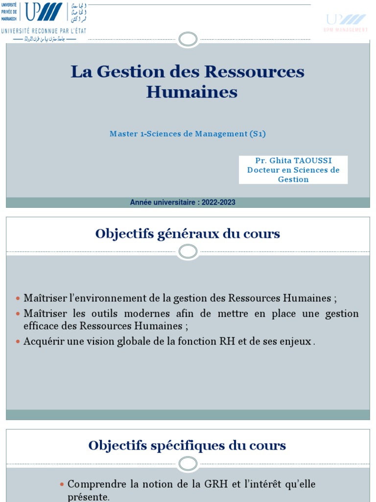 Gestion des Ressources Humaines en Master | PDF | Gestion des ...