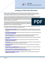 Starting and Operating A Child Care Business: Resource Guide