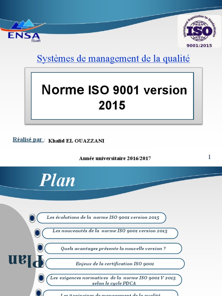 Exigences de la norme ISO 9001:2015 | PDF | Système de management de la ...