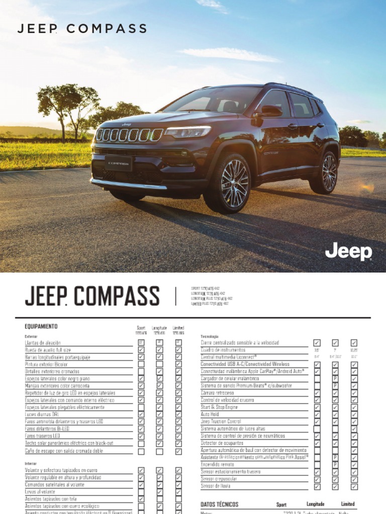 Jeep compass ficha tecnica naftera my22 pdf