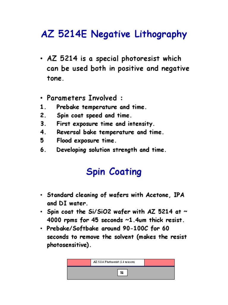 AZ 5214E Photoresist Process Guide | PDF