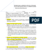 Compromiso presentación actividades virtuales Procesos Industriales II