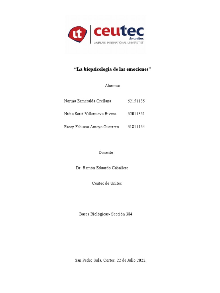 La Biopsicología de Las Emociones PDF Las emociones Sistema inmune