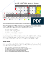 Kalendarz Akademicki 2022-2023 Zima Lato PL