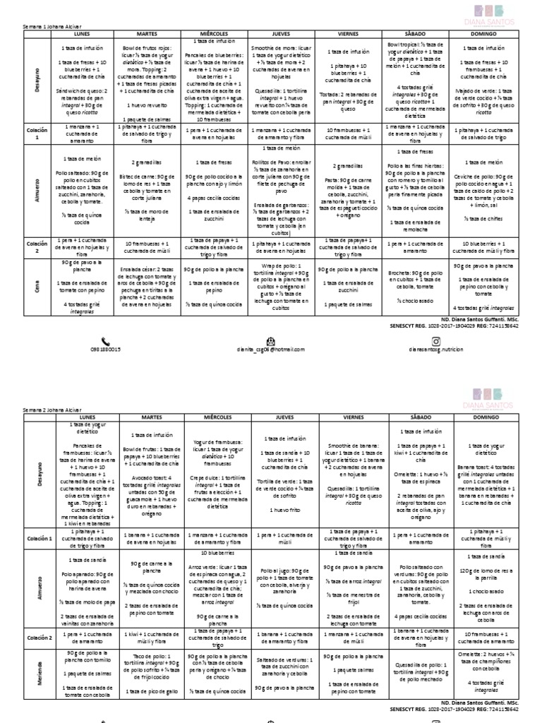 Semana 1 Y 2 Pdf Ensalada Filete