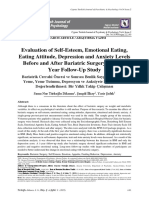 Evaluation of Self Esteem Emotional Eating Eating Attitude Depression and Anxiety Levels Before and After Bariatric Surgery A One Year Follow Up Study