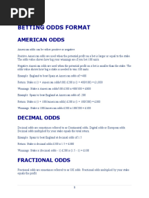 Betting Odds Format