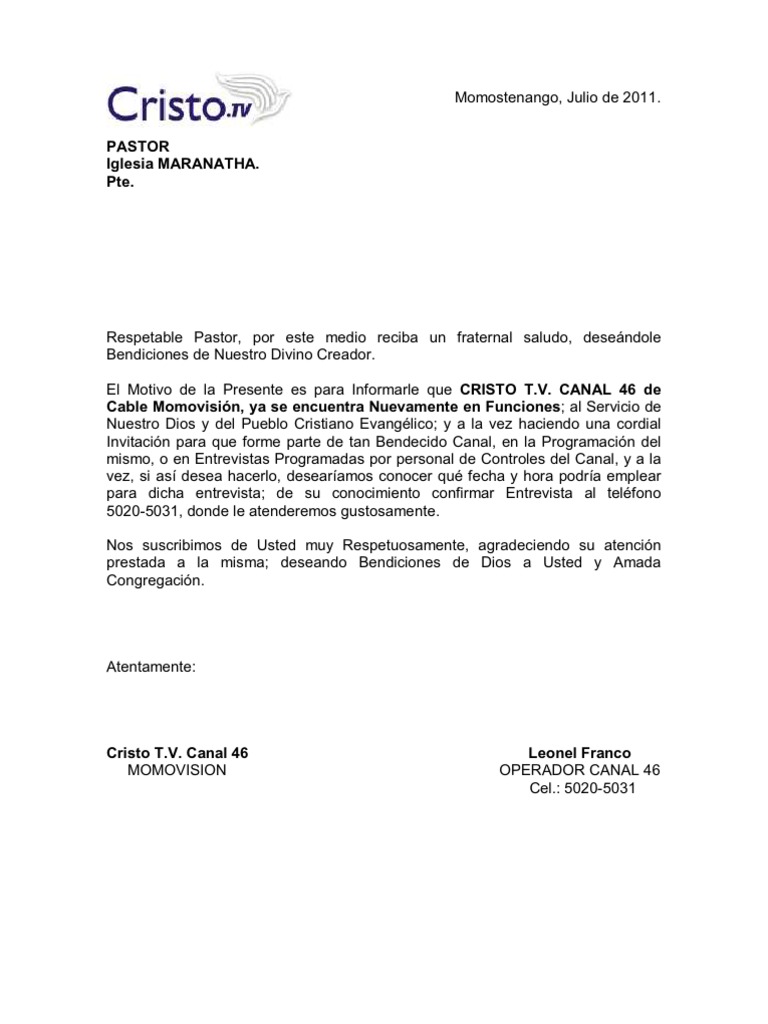 Carta Para Convocar A Reunion De Trabajo Para Trabajadores