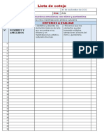 Lista de Cotejo Interpretamos Nuestras Emociones Con Mimo y Pantomima